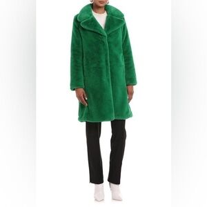 NWT Avec Les Fillles  Faux Fur Coat - Electric Green 💚